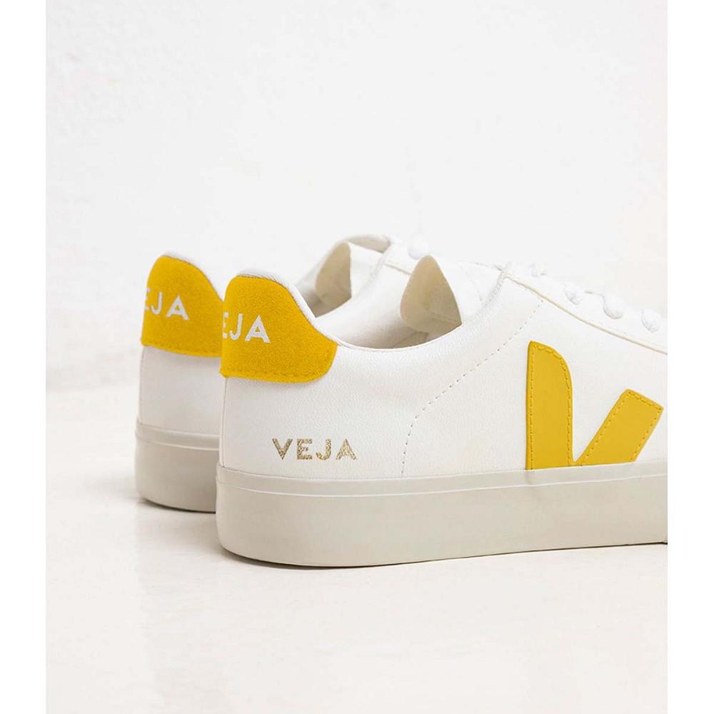 Men's Veja CAMPO CHROMEFREE Low Tops Sneakers White/Yellow | ZA 298QMA